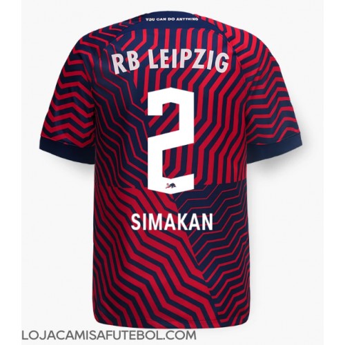 Camisa de Futebol RB Leipzig Mohamed Simakan #2 Equipamento Secundário 2023-24 Manga Curta